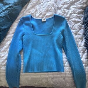 Abercrombie & Fitch Blue Ribbed Sweater